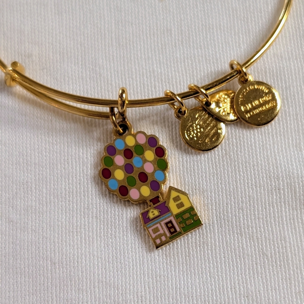 Alex and Ani Gold Bangle Bracelet | Disney Pixar Up Balloon House | EUC - Picture 2 of 2